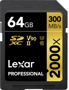 Karta pamięci Lexar 64GB 2000x SDXC UHS-II U3 V90 R300/W260 MB/s