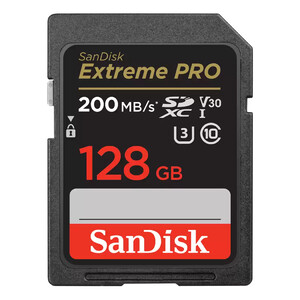 Karta pamięci Sandisk SDXC 128GB Extreme Pro 200MB/s V30 UHS-I U3 4K (SDSDXXD-128G-GN4IN)
