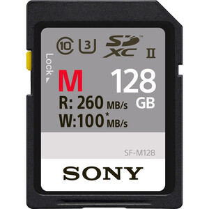Karta pamięci Sony SDHC UHS-II 128 GB z serii M (U3) R: 260 MB/s W: 100 MB/s