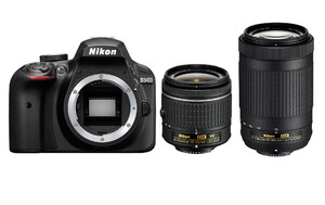 Lustrzanka Nikon D3400 + ob. 18-55mm VR + ob. 70-300 AF-P G ED VR