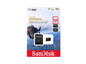 Karta pamięci Sandisk microSDXC 128 GB EXTREME 100MB/s A1 C10 V30 UHS-I U3 + adapter SD (doskonała do kamer sportowych)