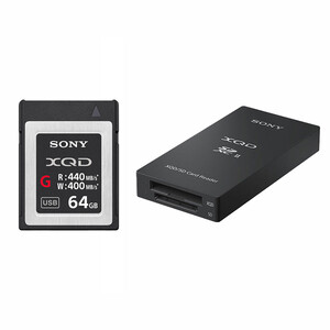 Karta pamięci Sony XQD G 64GB 440 mb/s / 400mb/s QDG64E-R + Czytnik kart Sony XQD/SD MRW-E90 (MRWE90)