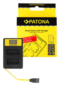 Ładowarka podwójna Patona Smart Dual LCD USB Canon LP-E6