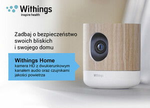 Kamera HD Withings Home Video Niania Iphone Ipad z dwukierunkowym kanałem audio oraz czujnikami jakości powietrza