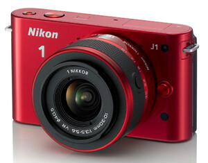 Aparat cyfrowy Nikon 1 J1 czerwony  + ob. 10-30