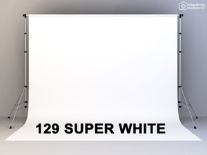 Tło kartonowe 2,72 x 11m na tulei / kolor nr. 129 SUPER WHITE białe