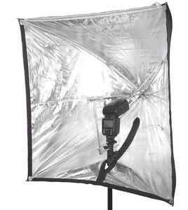 Softbox parasolkowy Powerlux 45x45 do lamp aparatowych - reporterski